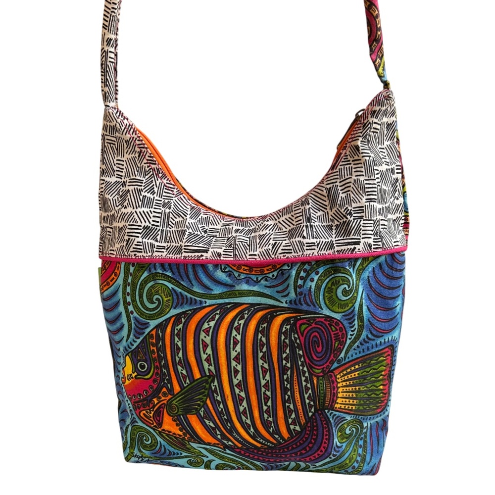 Stephanie Kiker Angel Fish Beaded Shoulder Tote Bag *LIKE NEW* - Picture 12 of 13